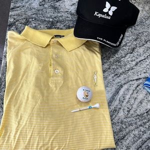 Mens TWO NINES golf polo Sz L washed never worn!